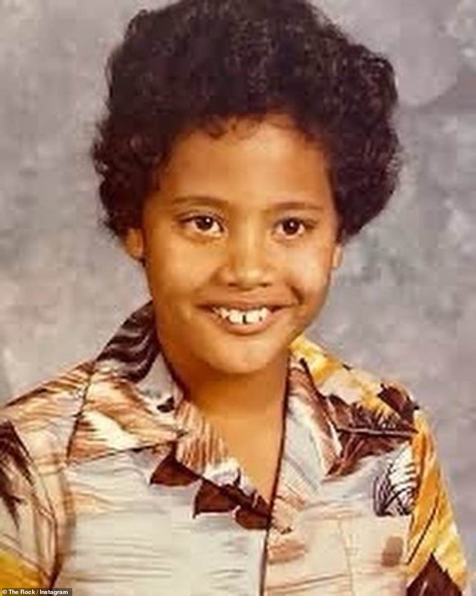 Sharing a throwback snap to promote 'Young Rock,' Dwayne Johnson penned: '...A little bucked tooth, afro'd 10 year old "Dewey" played by the lovable @AdrianGroulx. Taking Hawaii by storm and trying to sneak a nip of tequila at the dinner table whenever I could This is where my wild life all began..excited to share @NBCYoungRock with you all in TWO WEEKS on @NBC!!'