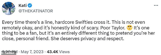 Reaction: The moment she saw the tribute, her jaw dropped, but quickly continued singing the track, and at one point, tapped her hand to her heart a few times, according a video on Twitter that captured the moment