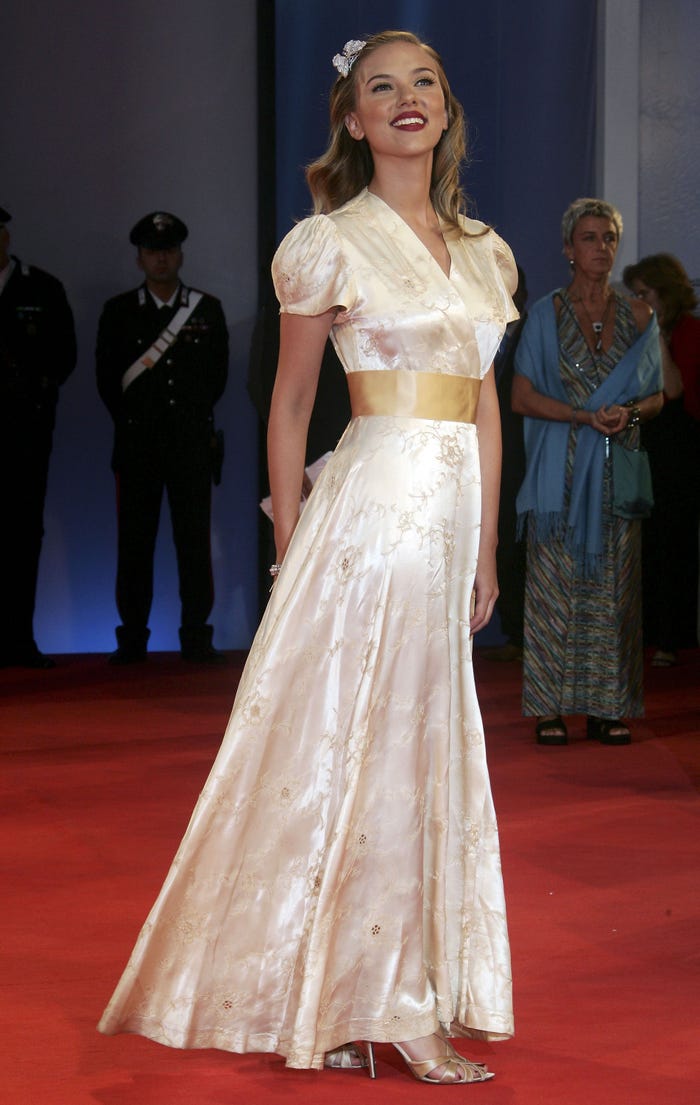 Scarlett Johansson arrives at the opening ceremony and 'The Black Dahlia' premiere on the first day of the 63rd Venice Film Festival