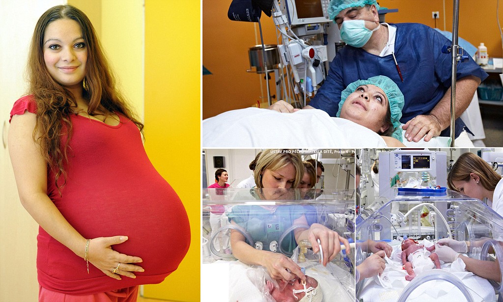 Czech мother, 23 tuổi, tặng 𝐛𝐢𝐫𝐭𝐡 cho những đứa trẻ sinh năm được thụ thai tự nhiên đầu tiên của đất nước và các bác sĩ cho biết họ có '95% cơ hội lớn lên khỏe mạnh' |  Thư trực tuyến hàng ngày